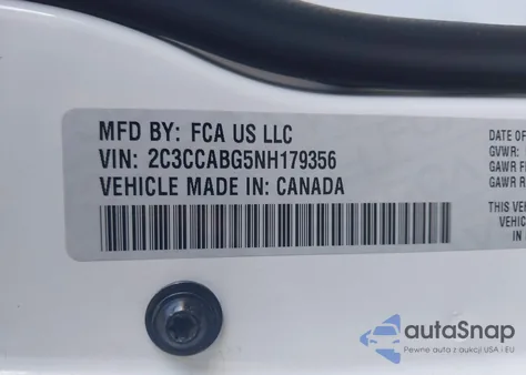 2022 Chrysler 300 S z USA, uszkodzony, nr VIN 2C3CCABG5NH179356